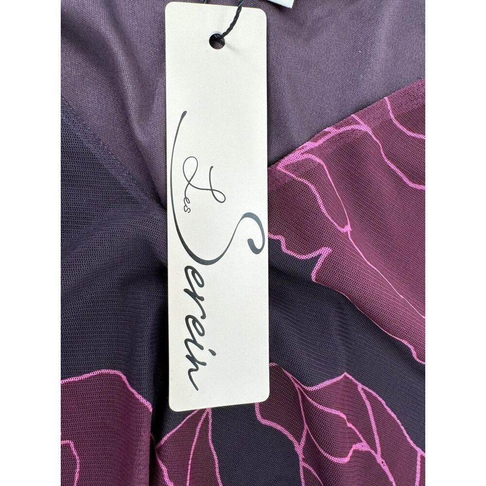 Les Serein Shirt Top Women’s Size XL Mesh Floral Y2K Long Sleeve Graphic 90’s - Picture 8 of 14
